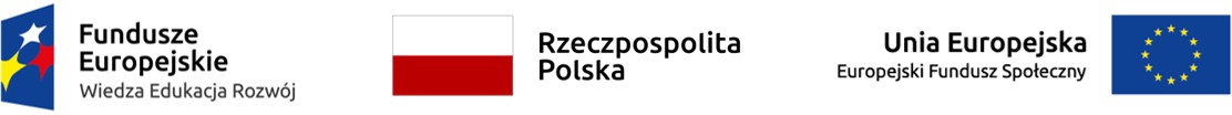 Znaki - logotypy Funduszy Europejskich, Unii Europejskiej i barwy krajowe. Informują o finansowaniu ze środków unijnych.