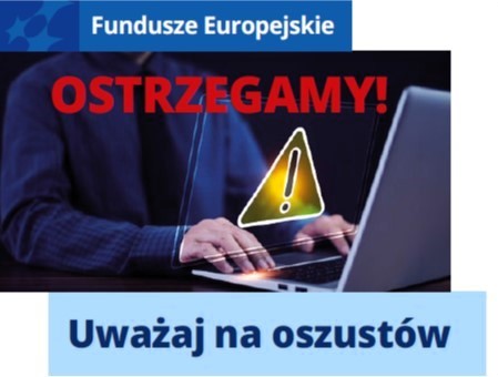 Grafika informująca o uważaniu na oszustów 