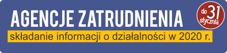 tekst na grafice: agencje zatrudnienia, składanie informacji o działalności w 2020 r.