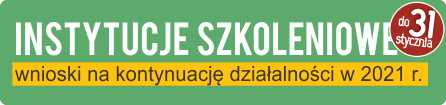 tekst na grafice: instytucje szkoleniowe, wnioski na kontynuację działalności