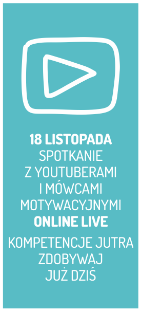 tekst na grafice 18 listopada spotkania z youtuberami