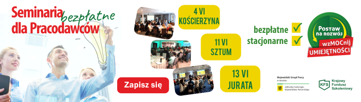 Grafika reklamowa, stanowi element zaproszeniowy na spotkania z pracodawcami: 4.06 Kościerzyna, 11.06 Sztym, 13.06 Jurata. Reszta elementów jest dekoracyjna.