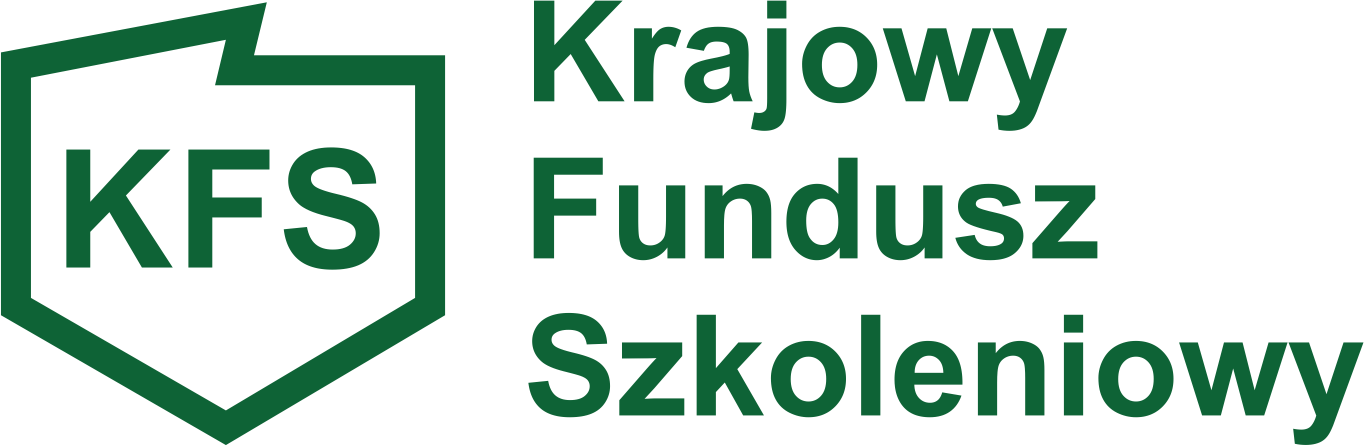 logo Krajowego Funduszu Szkoleniowego - litery KFS i kontury Polski w tle