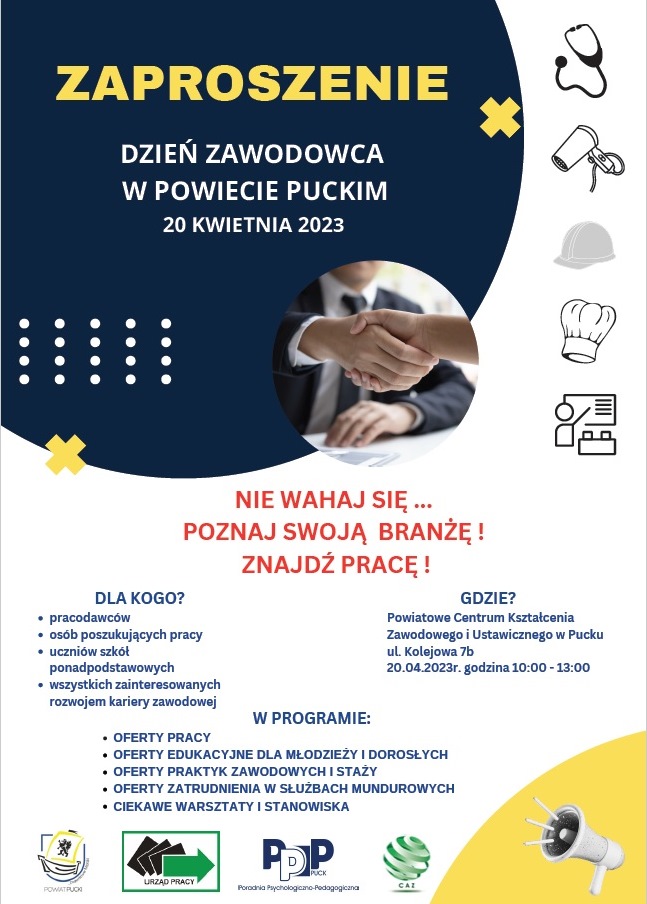 plakat promujący dzień zawodowca w Pucku