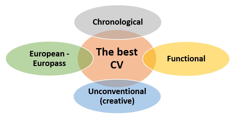 CV types presented in the form of overlapping shapes.